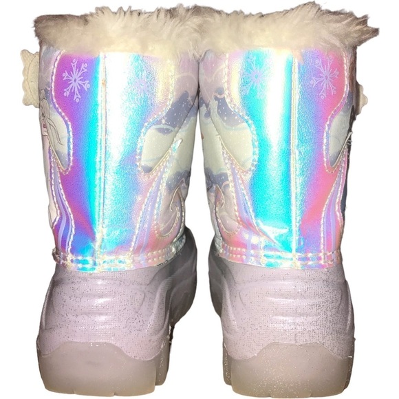 Disney Frozen Snow Boots Toddler Light Up Fur Lined Character Size 5 - Picture 2 of 9